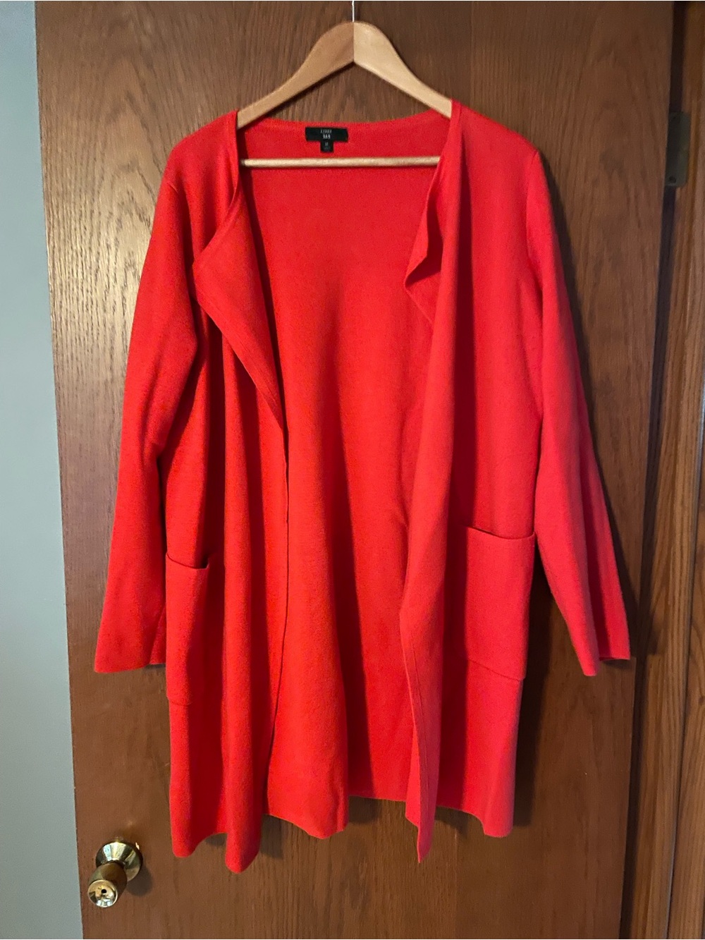 J.Crew 365 Red Longline Open Front Cardigan Size M